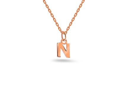 Minimalistischer Anhänger Buchstabe N in Roségold