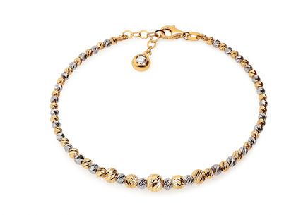 Zartes zweifarbiges Armband Armreif Kugeln
