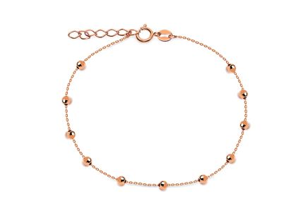 Feines Perlenarmband aus Roségold, 9 Karat 375