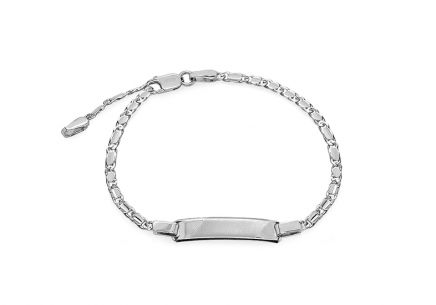 Kinder Armband aus Weißgold mit Plättchen zum Gravieren