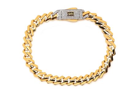 Monaco Chain bracelet Kettenarmband Edge Plain Pavé Lock 8 mm