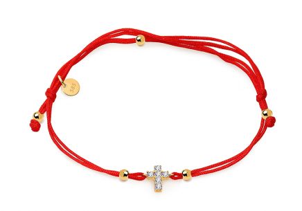 Armband gegen Behexen mit Anhänger Kreuz mit Zirkonen
