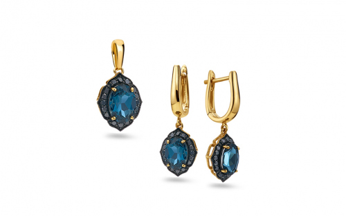 Goldene Schmuck Sets - Schwarzer Diamant