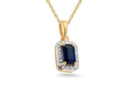 0,41 ct Saphir-Anhänger mit Irma-Diamanten