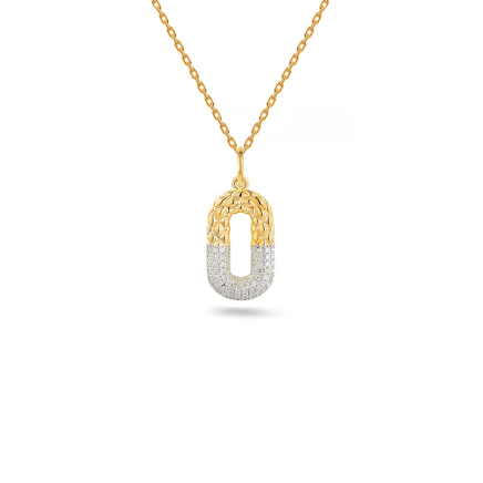 Original gravierter und mit Diamanten besetzter Anhänger