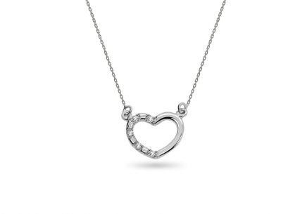 Diamant Halskette aus Weißgold Herz 0,0450 ct