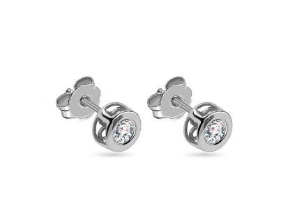 Diamant Ohrringe Ohrstecker aus Weißgold 0,1340 ct