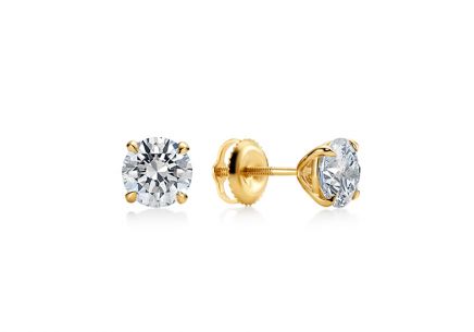 Labordiamanten-Ohrringe Fiorella, Gelbgold