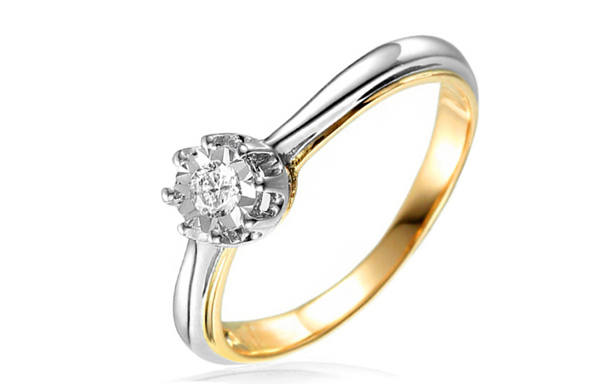 Gold Verlobungsring mit einem Diamanten Caelyn - IZBR025