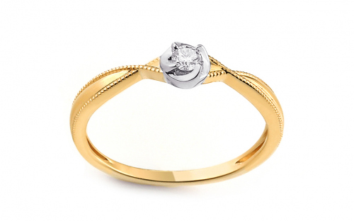 Gold Verlobungsring mit einem Diamanten Zaina - IZBR242