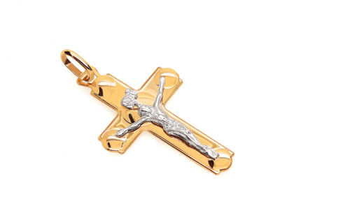 Goldanhänger Kreuz mit Folterung - IZ22910
