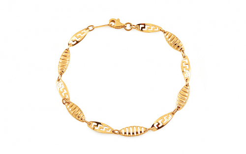 Goldarmband mit gemusterten Gliedern - HR0430