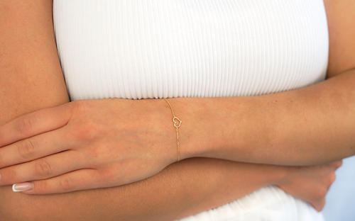 Gold romantisches Armband mit Herz - IZ15123N - am Modell
