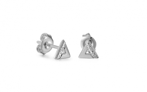 Ohrringe Ohrstecker dreieckig mit Diamanten 0,010 ct Triangle 2 aus Weißgold - IZBR594A
