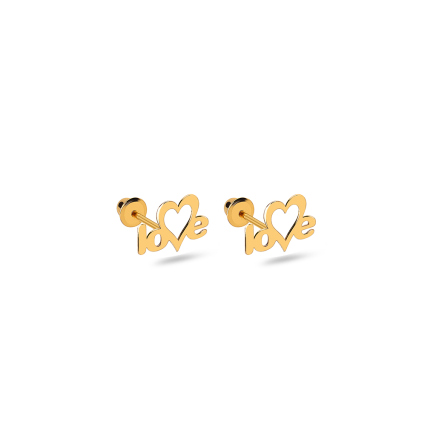 Kinderohrringe mit Schraube aus Gelbgold, 14 Karat 585