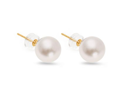 Ohrringe mit weißen Naturperlen aus der Hochzeitsschmuckkollektion 7 mm