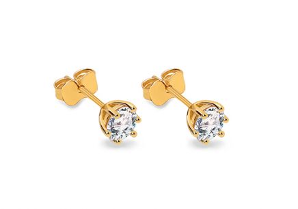 Goldohrringe Ohrstecker mit Zirkon