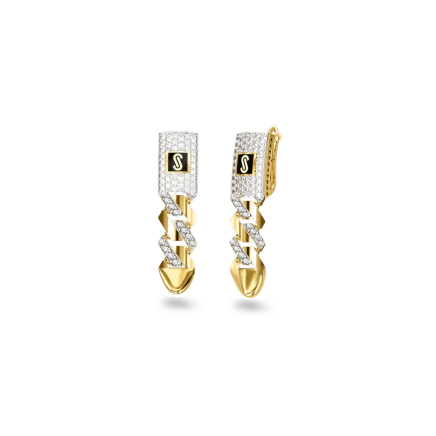 Monaco chain earrings edge alternate pavé link