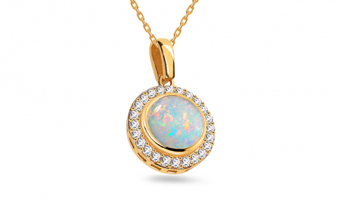 Goldanhänger - Künstlicher Opal