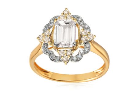 Diamantring mit weißen Topasen aus der Lilly Topaz 0.110 ct Kollektion