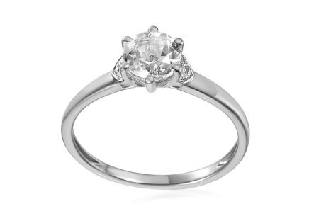 Ring mit weißem Topas und Diamanten aus der Lilly-Kollektion 0,010 ct