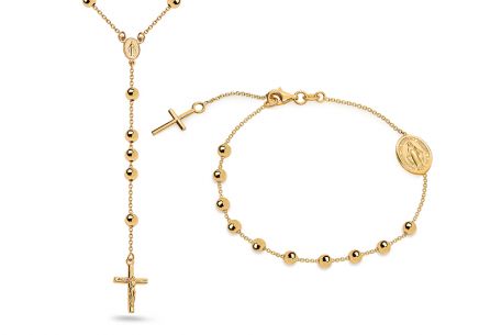 Goldset Halskette und Armband Rosenkranz