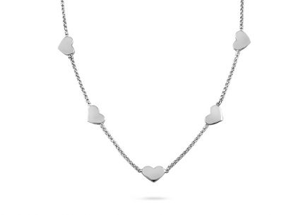 Silber Halskette Choker mit Herzen