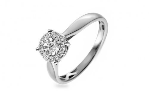 Verlobungsring aus Weißgold mit Diamanten 0,170 ct Miram - IZBR498
