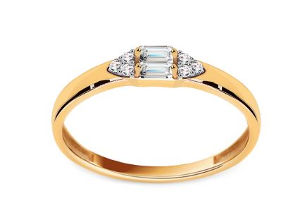 Gold Verlobungsring mit Zirkonen