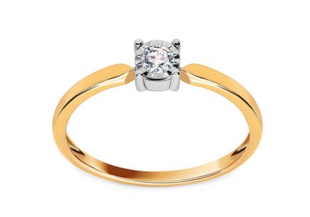 Gold Verlobungsring mit einem Diamanten 0,100 ct Chaucer