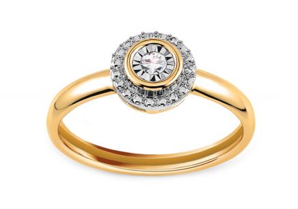 Diamant Ring aus kombiniertem Gold 0,040 ct