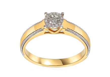 Gold Verlobungsring mit Diamanten 0,110 ct Sassy