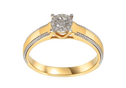 Gold Verlobungsring mit Diamanten 0,110 ct Sassy