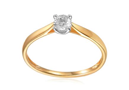 Goldener Diamantring 0,200 ct Solitaire